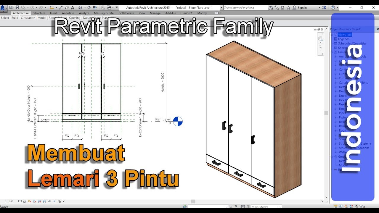 Tutorial Revit Indonesia – Membuat Lemari dengan Parametric Family