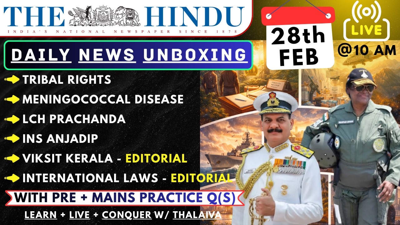 🔴 The Hindu Analysis 28 Feb 2026 | LCH PRACHAND & INS ANJADIP | UPSC Current Affairs