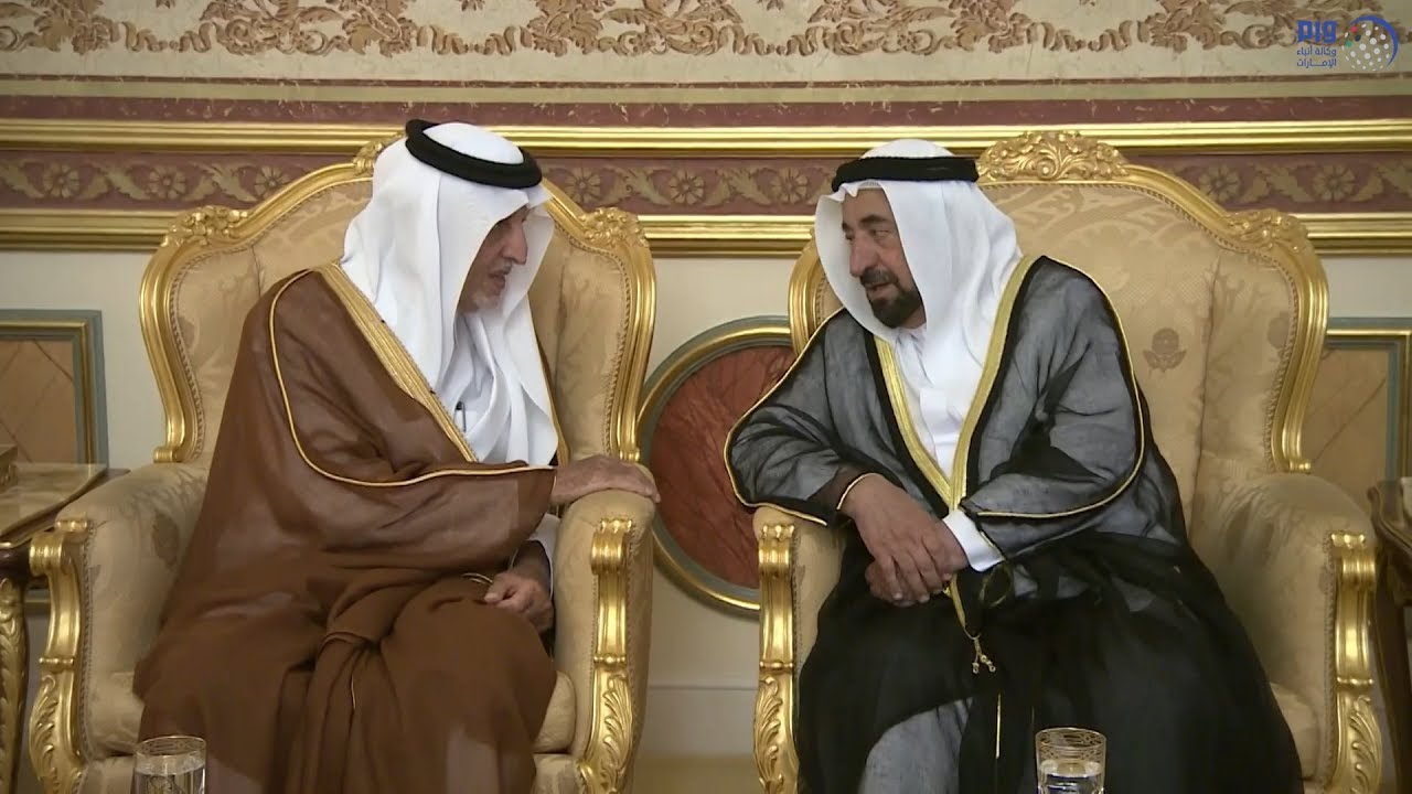 حاكم الشارقة يتقبل تعازي خالد الفيصل بوفاة خالد بن سلطان القاسمي