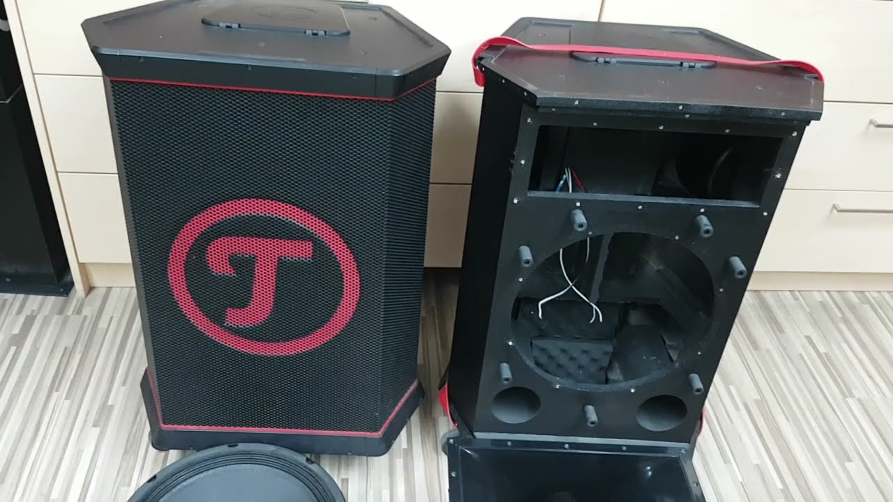Teufel Rockster XL 2016 reparieren zerlegen Ton schnarrt Hochtöner Horn kratzt Tieftöner Bass defekt