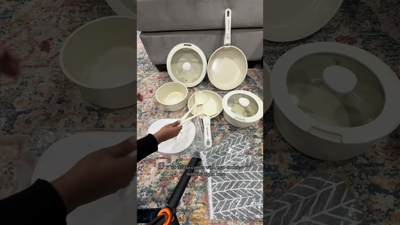 Love these stackable pots & pans! $5 off with code DOMIPOT5
