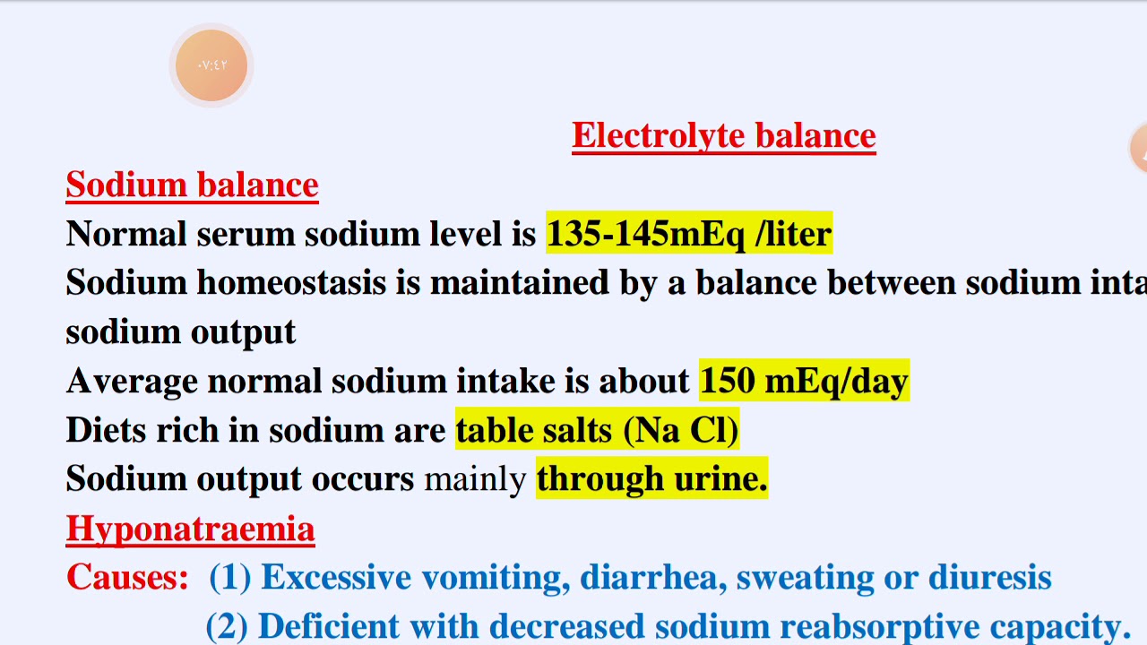 Sodium balance