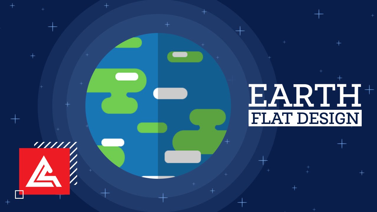 How to make a Flat earth designs | Flat Design Photoshop Tutorial