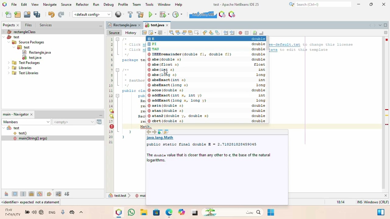 OOP Lab 01 part 02| Introduction to Classes and Objects in Java - Rectangle Class
