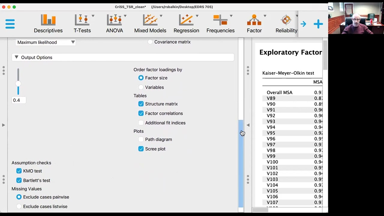EFA Using JASP