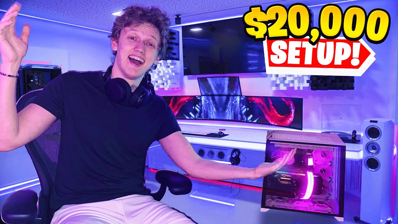 MY NEW $25,000 FORTNITE GAMING SETUP & ROOM TOUR! (2021)