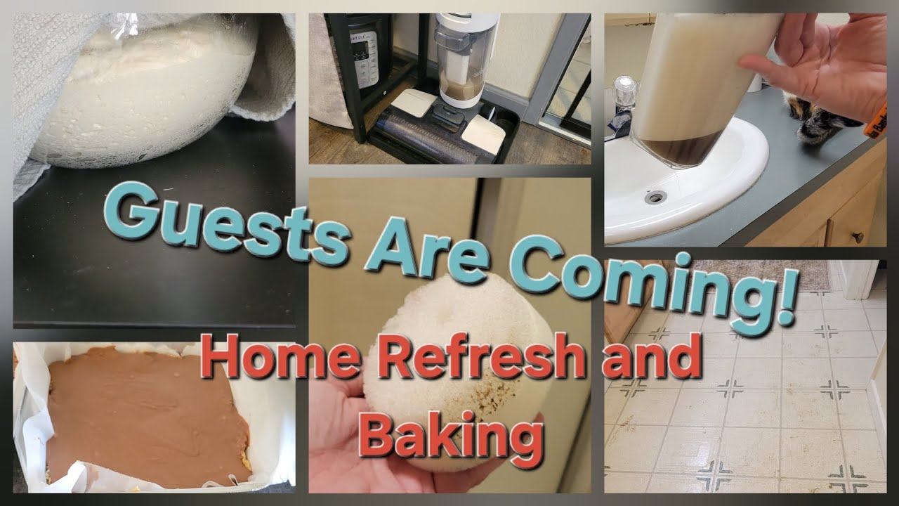 Clean With Me | Baking & Deep Cleaning Bathrooms | Resetting the House Before Guests Arrive