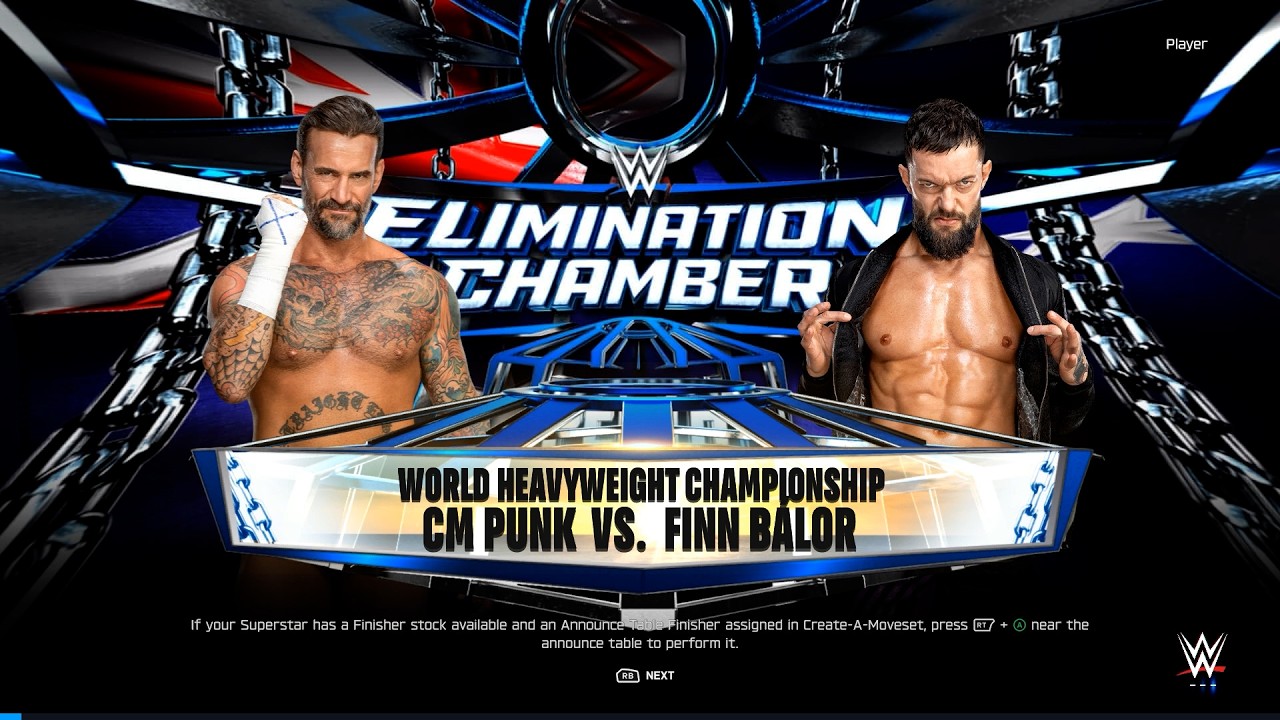 WWE CM Punk VS Finn Balor Elimination Chamber Prediction Match in WWE 2K25