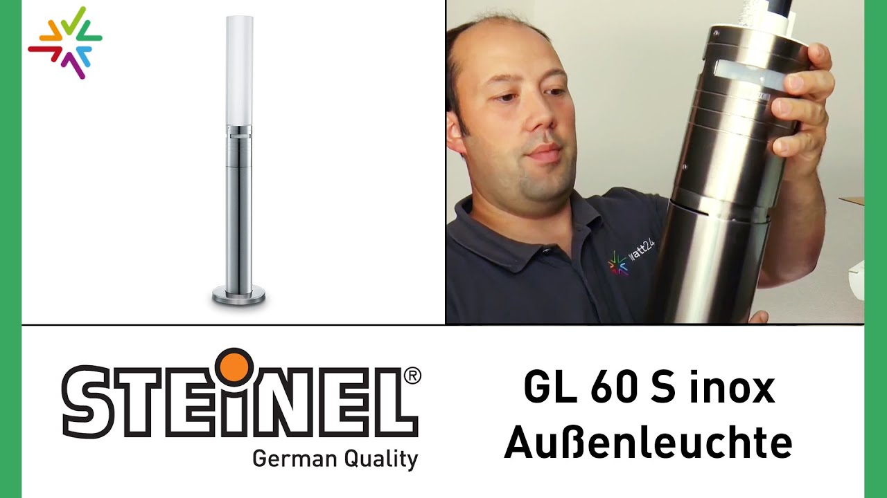 STEINEL GL 60 S inox - Design Sensor Außenleuchte [watt24-Video Nr. 105]