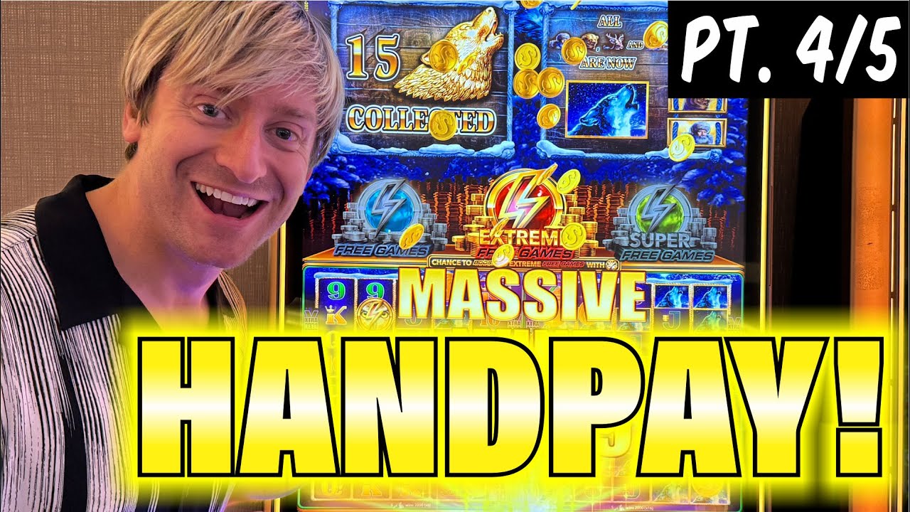 Pt.4/5 🥳 MASSIVE HANDPAY 15 Gold Heads on Timber Wolf Gold!