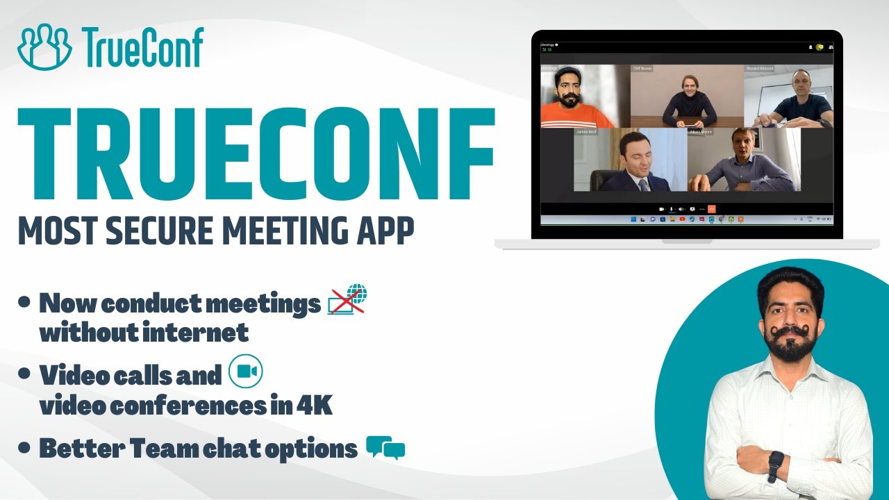 Most Secure Meeting Conference App Working Without Internet || How to use Trueconf Meeting App