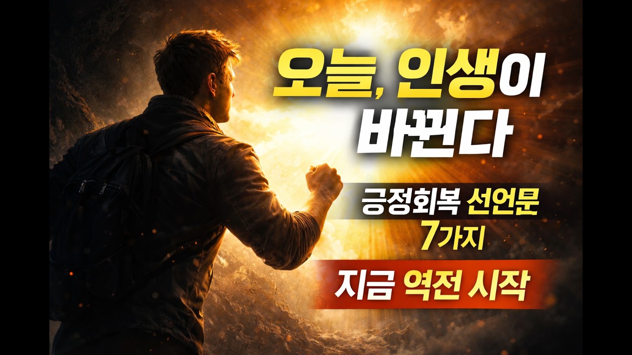 지금 이 선언이 모든 걸 바꾼다ㅣ긍정회복 동기부여 선언문 7가지