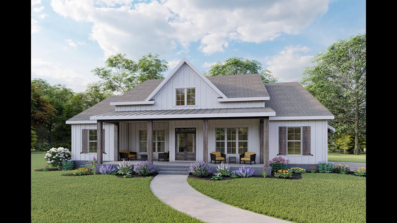 EXCLUSIVE MODERN FARMHOUSE PLAN 009-00298 WITH INTERIOR