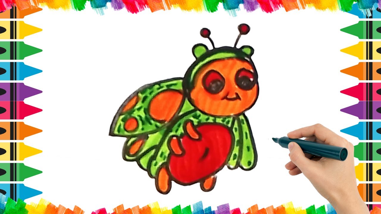 How To Draw Cute Bug Drawing, Painting & Coloring For Kids and Toddlers_Child Art 🐋🌈🎨