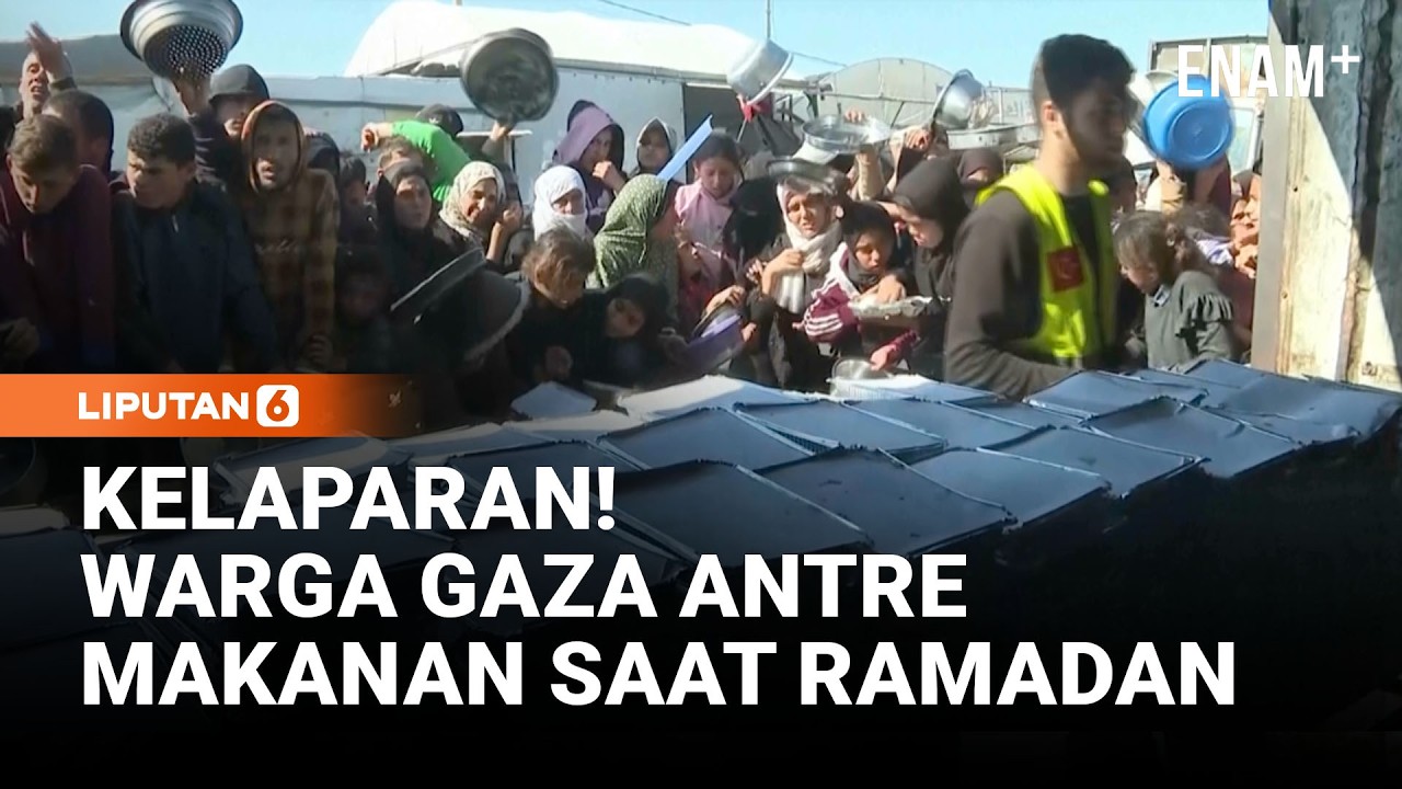Krisis Gaza Kian Parah, Warga Antre Makanan Berjam jam Saat Ramadan | Liputan6