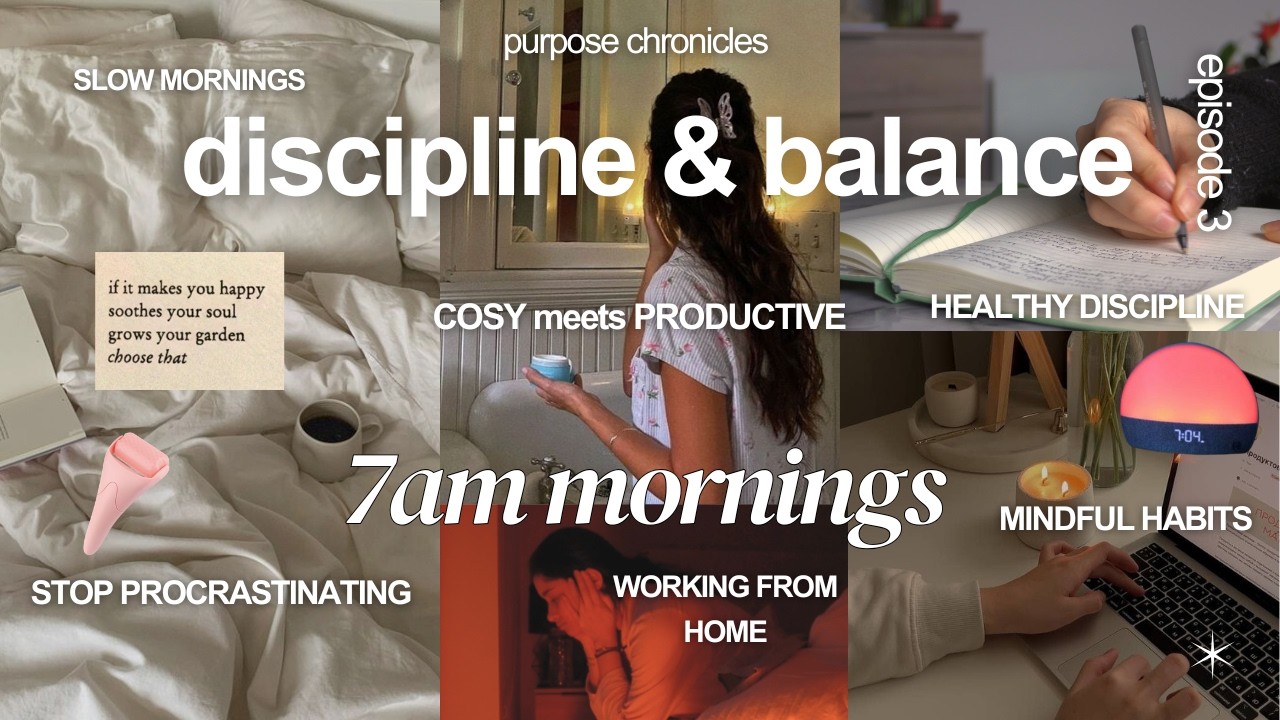 7AM Realistic Morning Habits for Productivity & Balance | Purpose Chronicles Ep.3 #mindfulness #cosy
