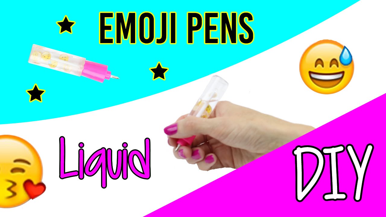 DIY LIQUID Emoji Pens! Mini Pen DIY