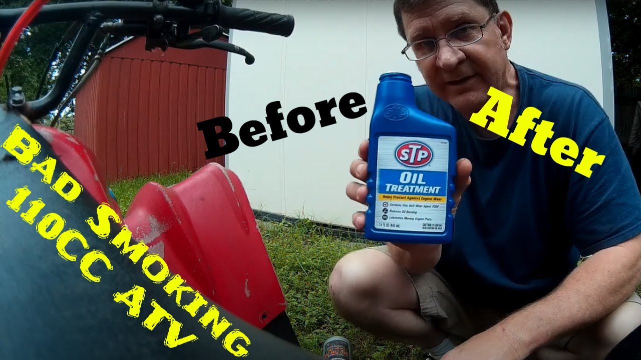 STP Oil Treatment Before & After 110cc ATV SMOKIN FREIGHT TRAIN #STP #ATV #4WHEELER #STPOILTREATMENT
