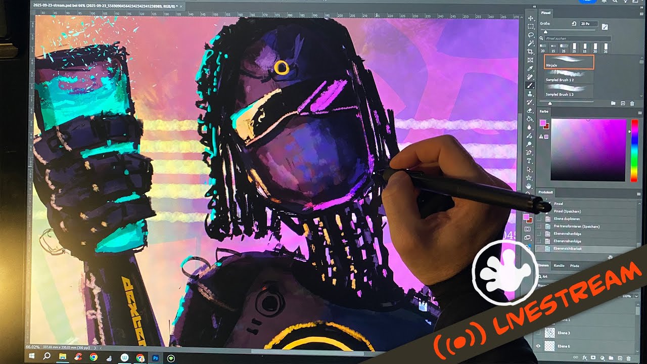 🔴 Art Stream | Neon DexBot - digital Drawing [GER]