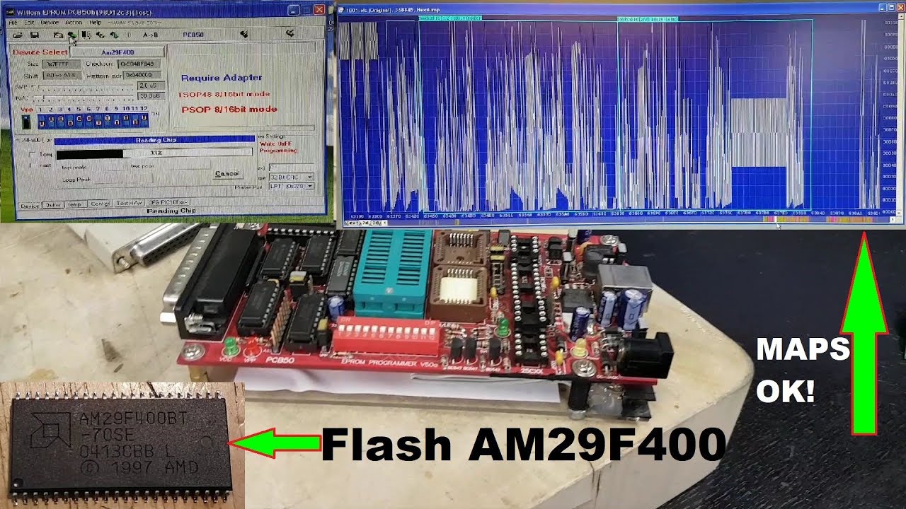 Read and write maps from a flash AM29F400. (Bosch EDC15C2 and others)