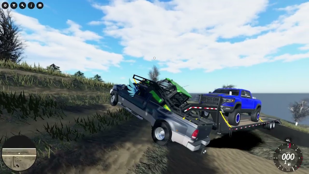 Delivering a ATV and two trucks. In APM