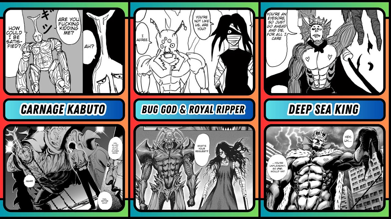 Comparison One Punch Man Monsters : Webcomic vs Manga #anime #onepunchman #saitama #manga #garou