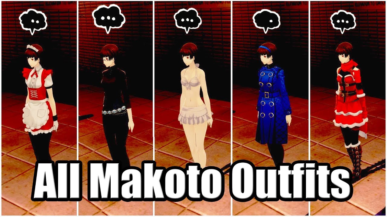 Persona 5 Royal - All Makoto Outfits Showcase (Including All DLC)