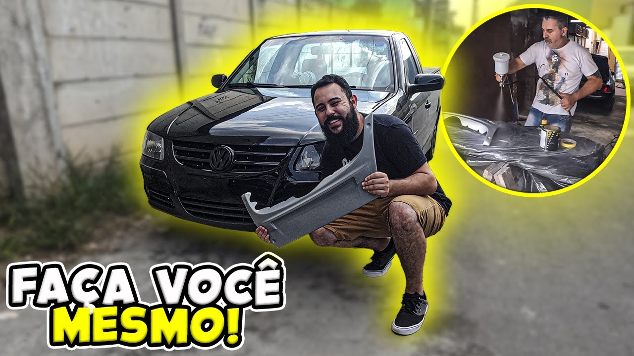PINTAMOS EM CASA A MOLDURA DO PARACHOQUE DA MINHA SAVEIRO TURBO