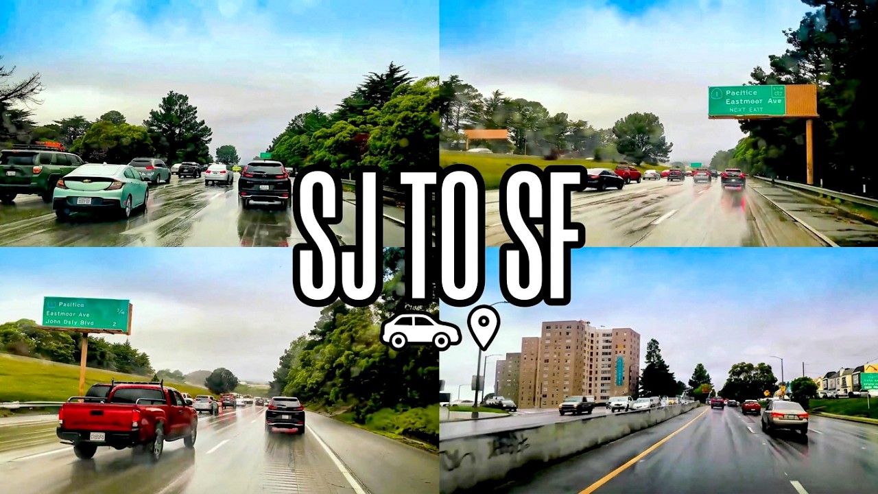 [4k] Rainy Drive from San Jose to San Francisco | Scenic Bay Area Route via SR-85, I-280 & Highway 1