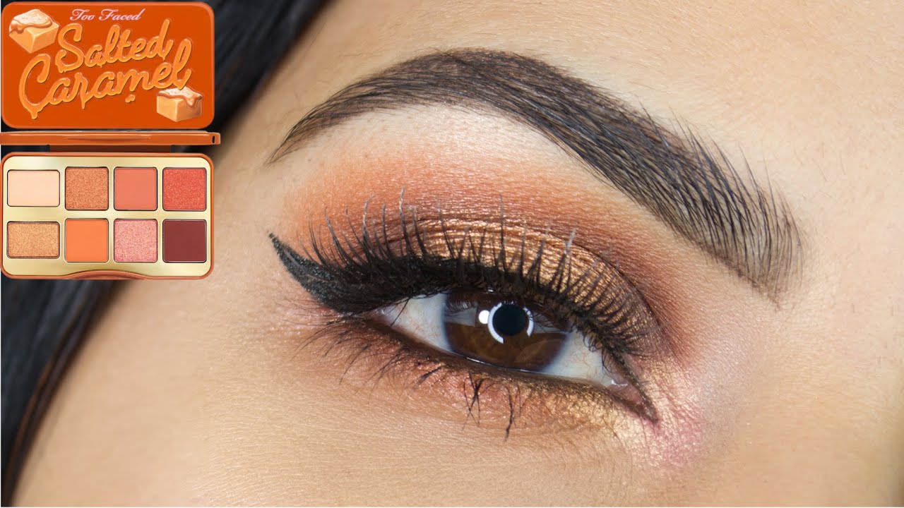 New Too Faced Salted Caramel Mini Eyeshadow Palette Tutorial & Review | Soft Halo EyeMakeup Tutorial