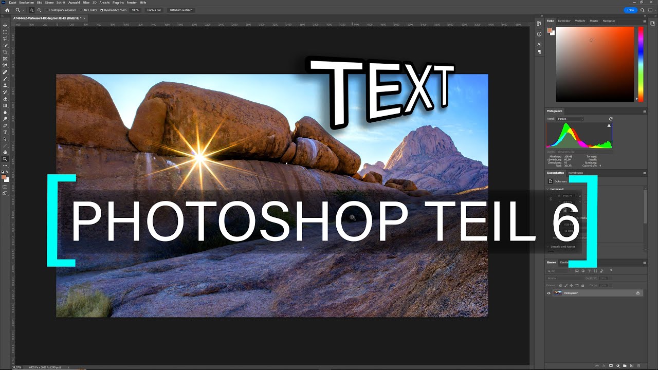 PHOTOSHOP Teil 6 | Text einfügen, Kontur, Schatten und Verzerren