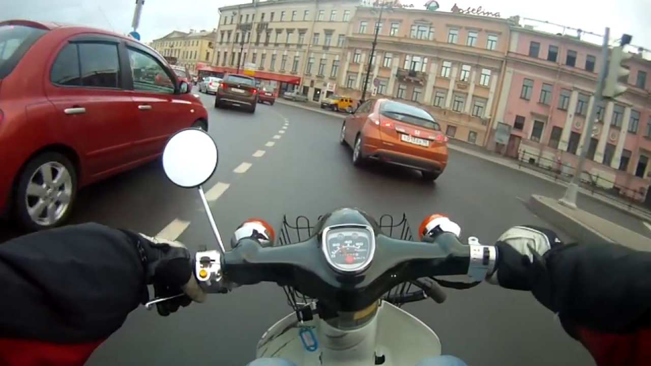 GOPRO - Honda Super Cub in Saint-Petersburg Russia (On Board)