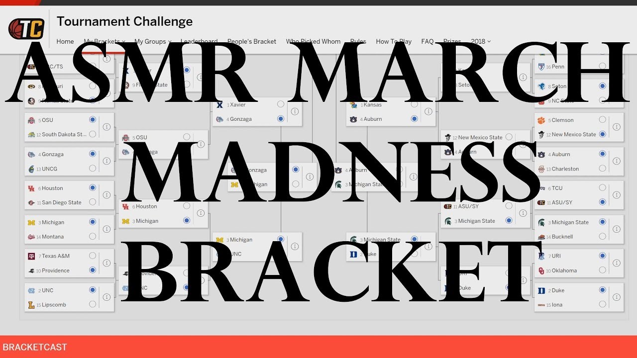 ASMR Sports: 2018 March Madness Brackets - (Whispered NCAA Basketball ASMR)