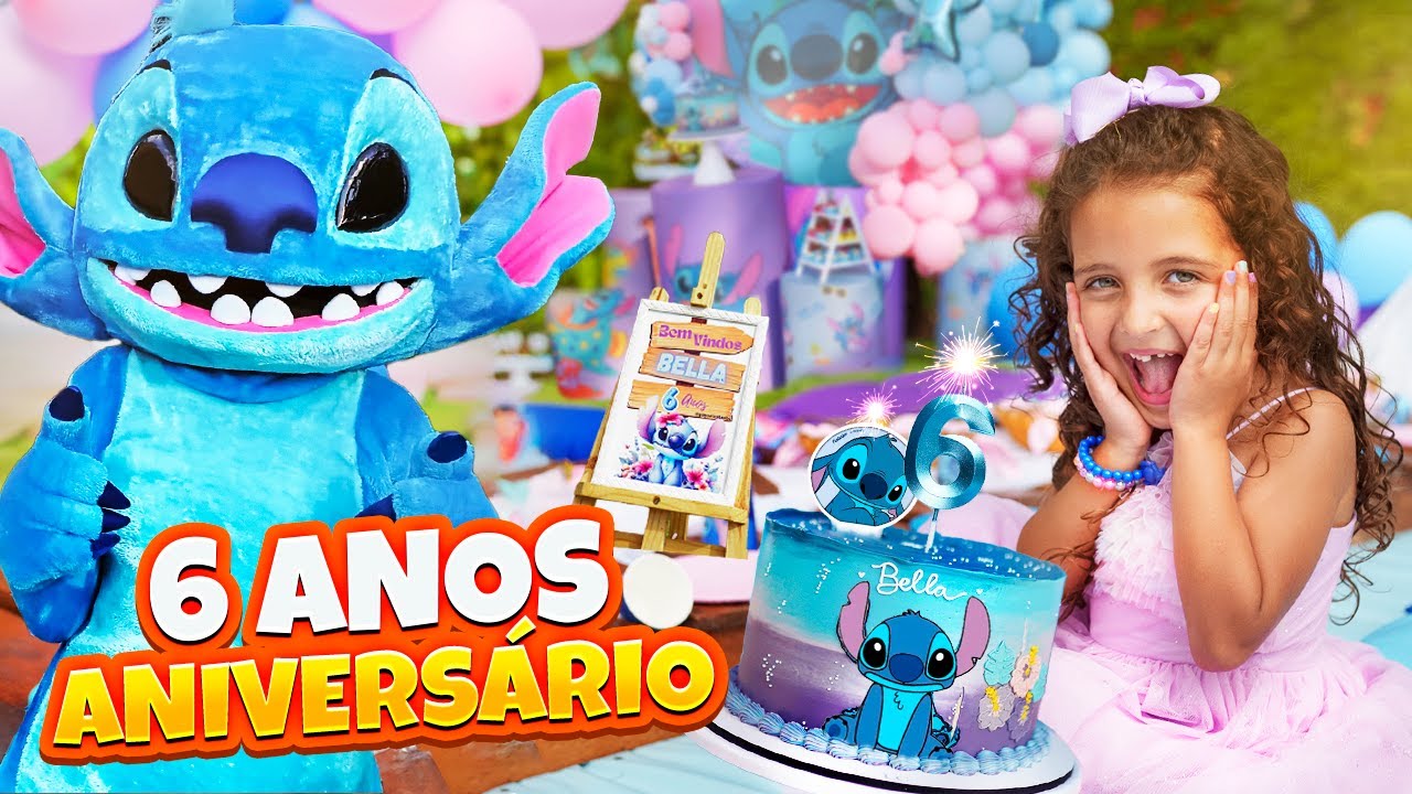 MEU ANIVERSÁRIO DE 6 ANOS DA BELLA LISA SHOW COM STITCH - FAMÍLIA BELLA E LUCCA SHOW