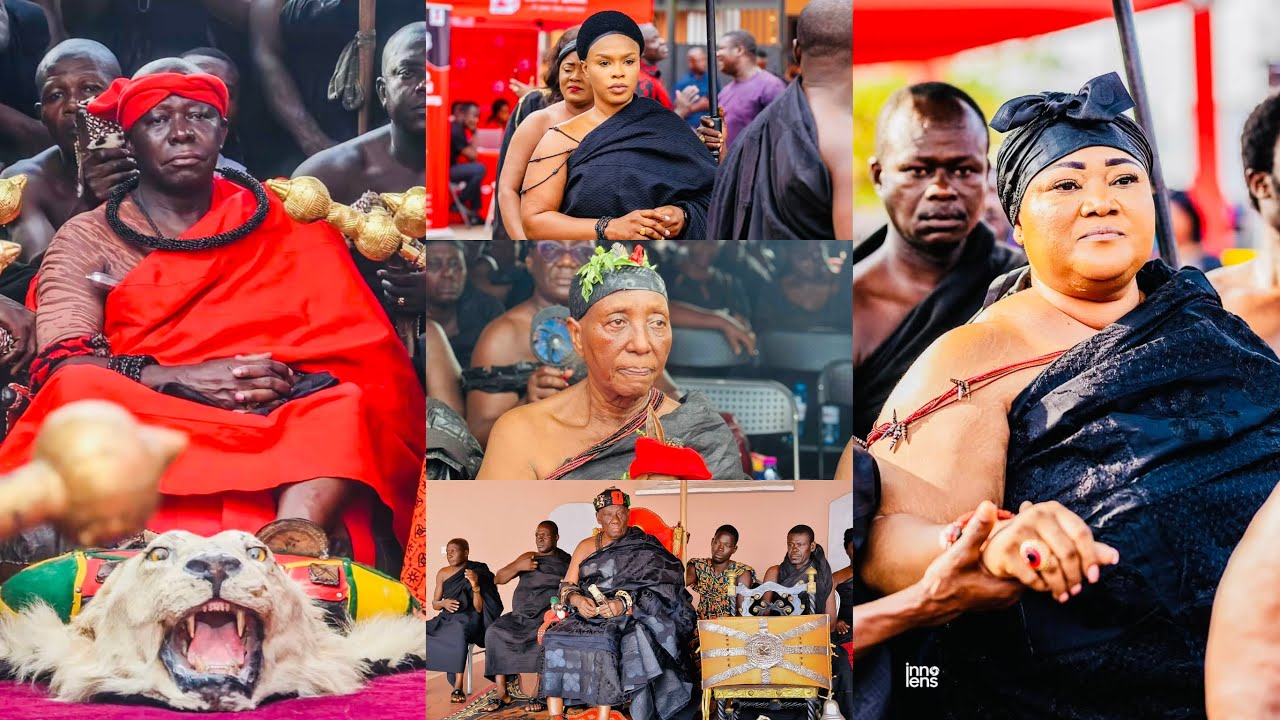 AW💔Mansonkwantahemaa,Ejisuhemaa&Agonahemaa Storms Mampong with a massive crowd to Mourn Mamponghene😭
