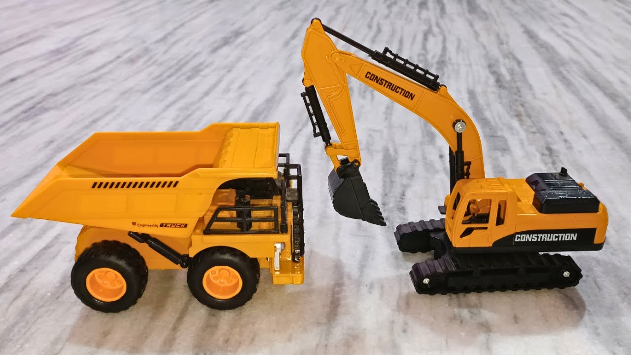 Playing with Toy Construction Truck, Crane | Fun Construction Toys for Kids