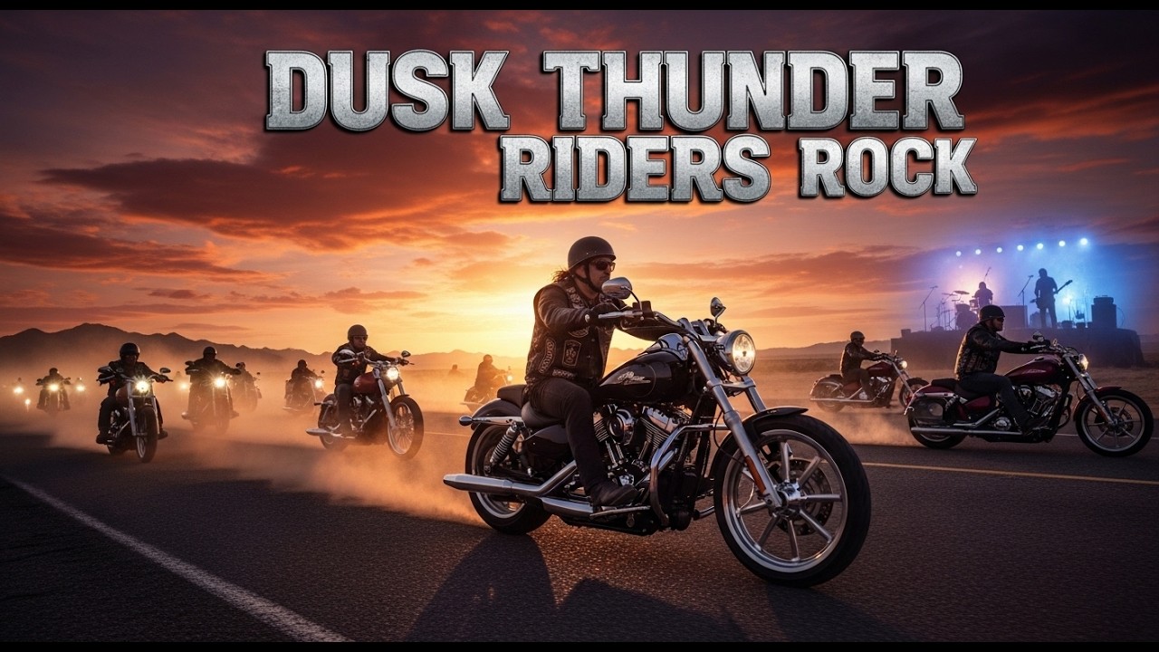 Dusk Thunder Riders Rock #outlawmogerock #duskthunder #bikerrebellion #hardrockride #sunsetgang