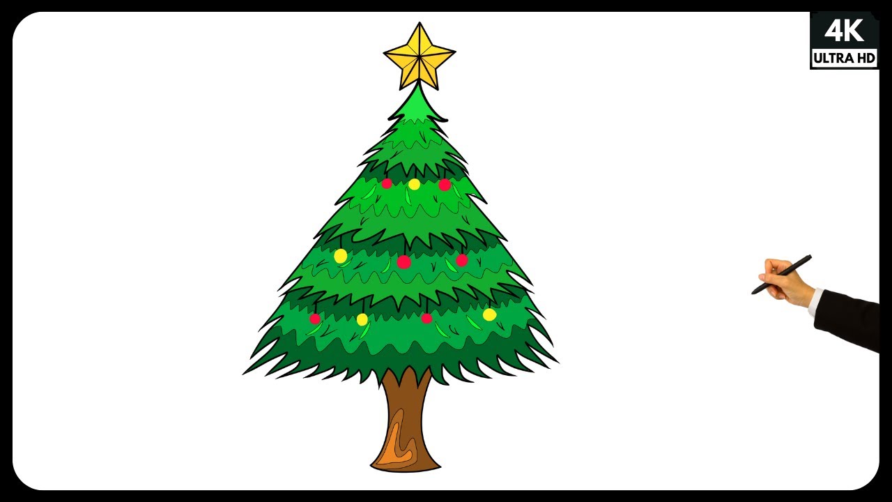 How to Draw a Christmas Tree | Christmas Tree Drawing | Step by Step Drawing Tutorial | Easy Drawing