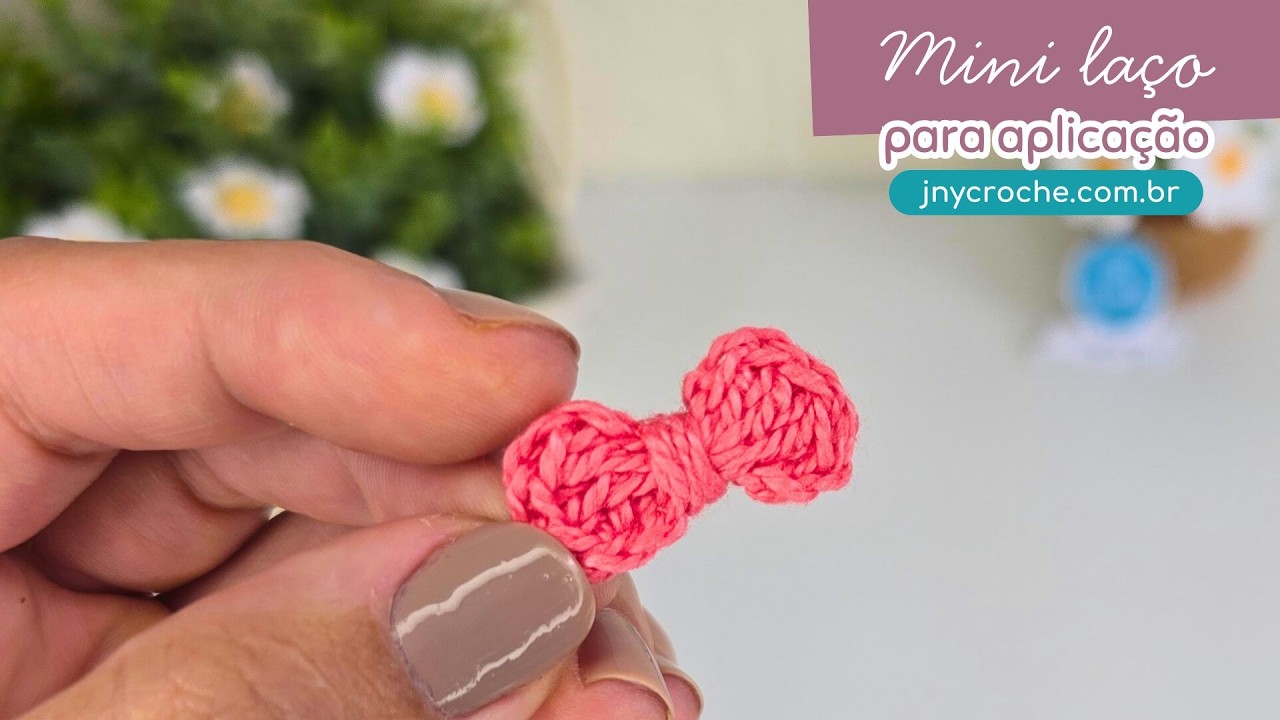 Mini Laço de crochê para cabelo e para aplique