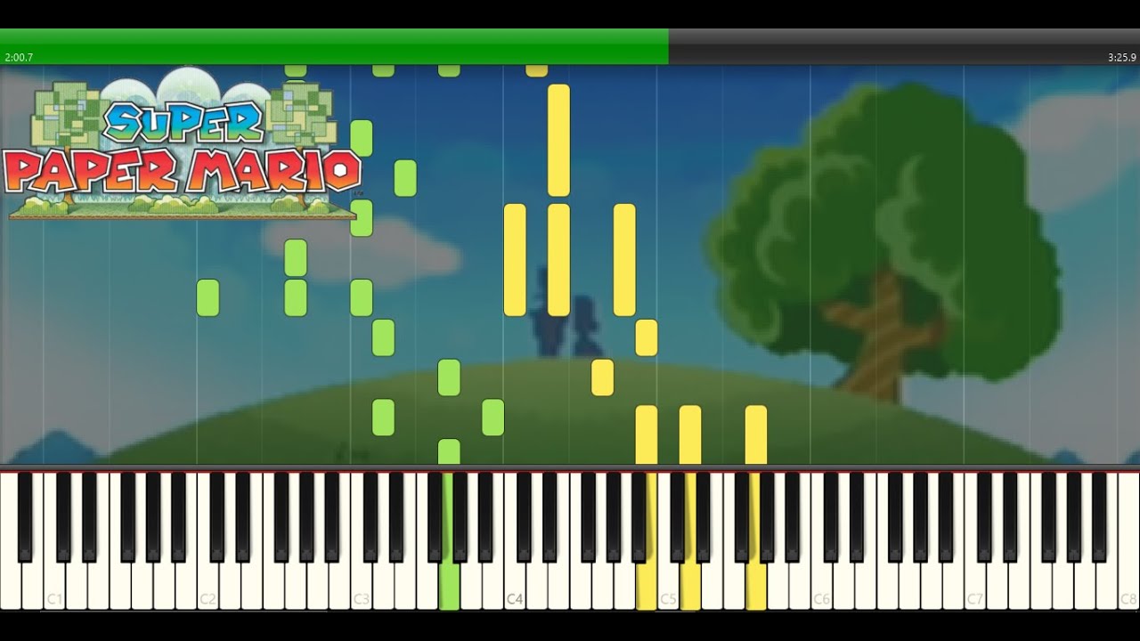 Proof of Existence - Super Paper Mario Piano Tutorial (Medium/Hard)