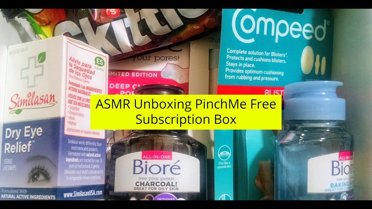 [ASMR] PINCHme Box Unboxing  tingles, whispering, eating candy, tapping