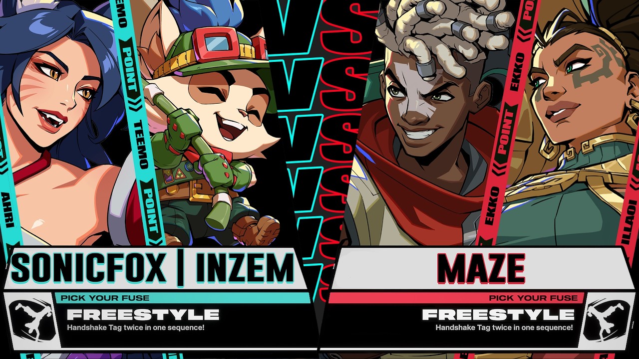 SonicFox (Ahri) Inzem (Teemo) vs Maze (Ekko / Illaoi) - 2XKO