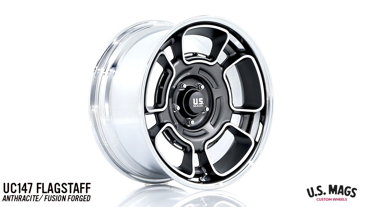 US MAGS UC147 FLAGSTAFF | 22X10.5 | 5 LUG | ANTHRACITE MACHINED WITH CHROME LIP