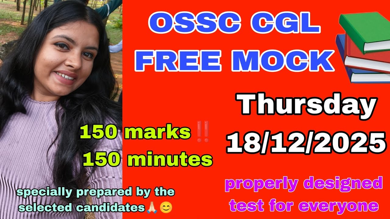 Free mock test alert for OSSC CGL ‼️💯👍🏻 #freemock #ossc #cgl