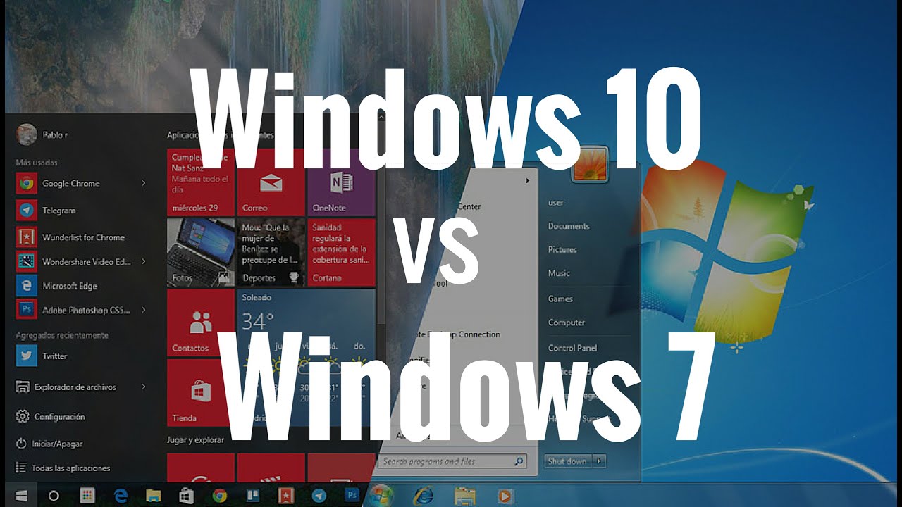 Windows 10 vs Windows 7, comparativa en español