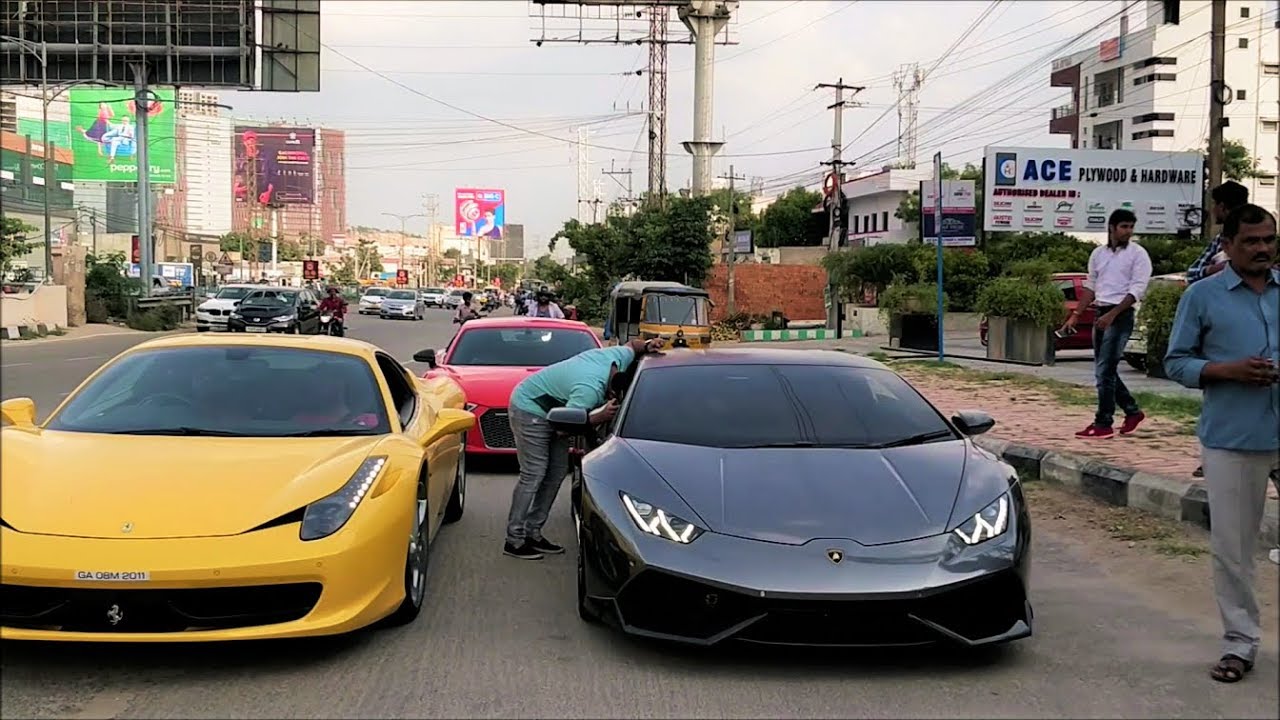 SUPERCARS IN INDIA🇮🇳 - September 2018(Hyderabad)!!