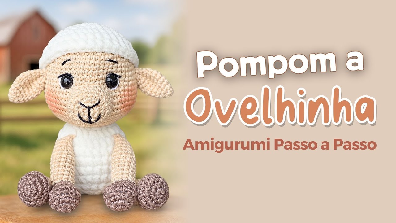 Овечка из помпонов — амигуруми шаг за шагом | Вязаная ферма крючком