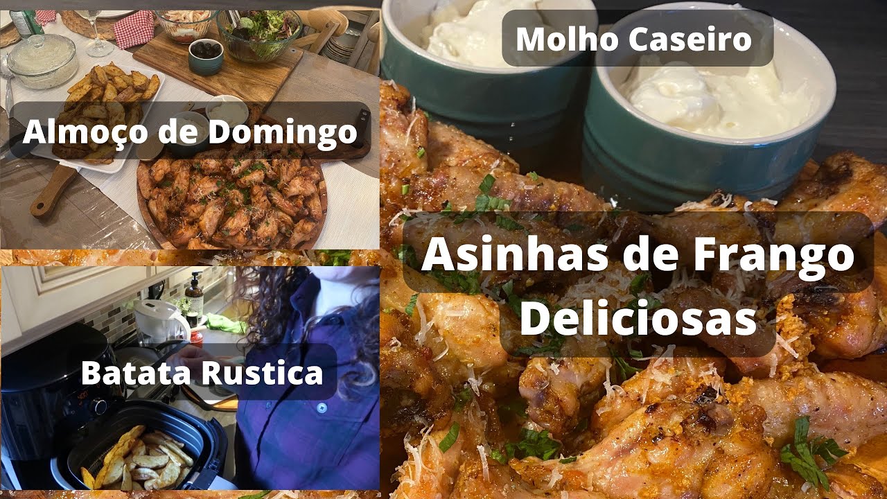 Asinhas de frango deliciosas /Molho caseiro /Batata Rústica /Almoço de Domingo !!!