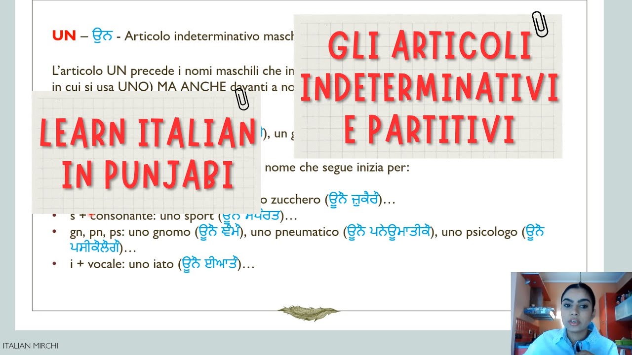 #11 🇮🇹 | GLI ARTICOLI INDETERMINATIVI E PARTITIVI | Learn ITALIAN in PUNJABI | INDEFINITE ARTICLES