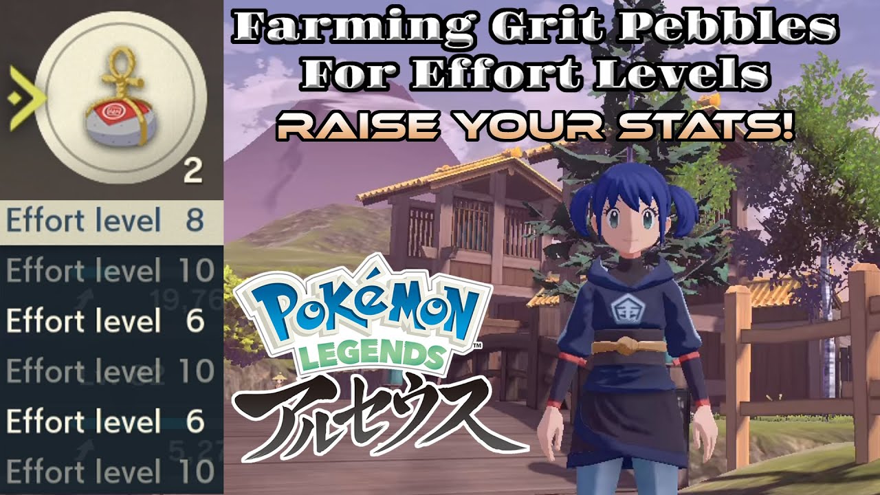 Pokémon Legends: Arceus - Farming Grit Pebbles for Effort Levels - Raise Your Stats!